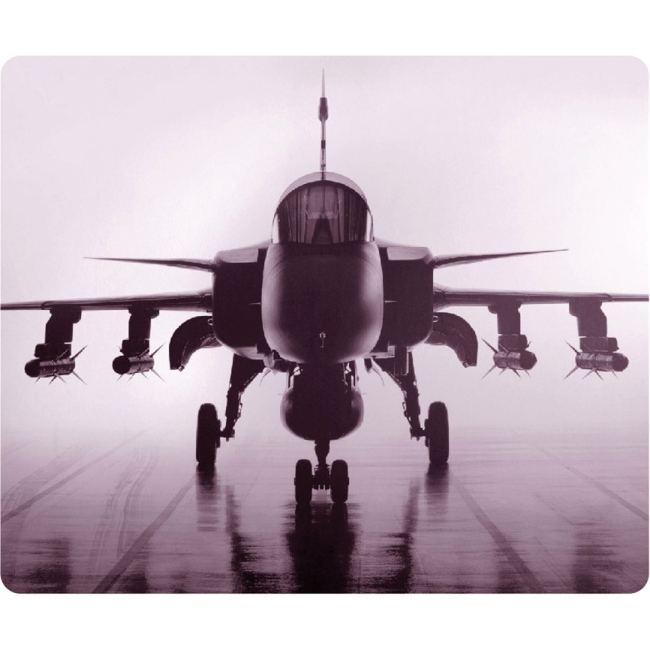 OTM Rugged Prints Black Mouse Pad, Airplane OP-MPV1BM-RGD-01