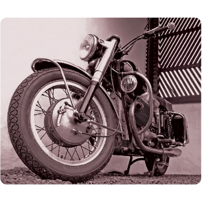 OTM Rugged Prints Black Mouse Pad, Motorcycle OP-MPV1BM-RGD-03