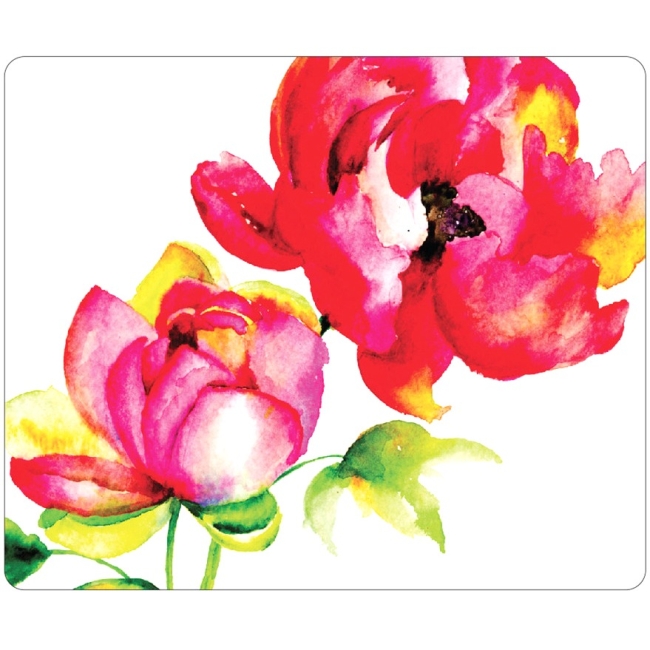 OTM Floral Prints White Mouse Pad, Brilliant Bloom OP-MPV1WM-FLR-04