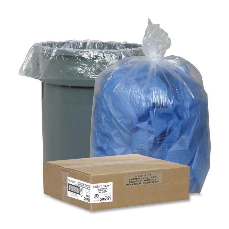 Nature Saver Clear Recycled Trash Can Liner 29901 NAT29901