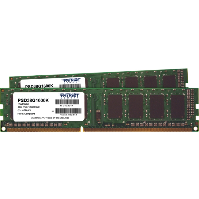 Patriot Memory Signature 8GB DDR3 SDRAM Memory Module PSD38G1600K