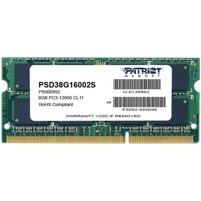 Patriot Memory Signature 8GB DDR3 SDRAM Memory Module PSD38G16002S