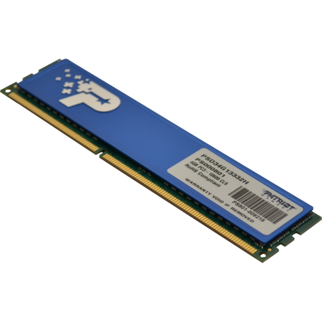 Patriot Memory Signature 4GB DDR3 SDRAM Memory Module PSD34G13332H