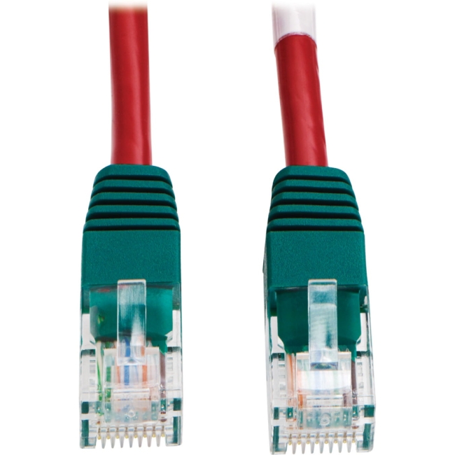 Tripp Lite Cat5e 350MHz Molded Cross-over Patch Cable (RJ45 M/M) - Red, 10-ft. N010-010-RD