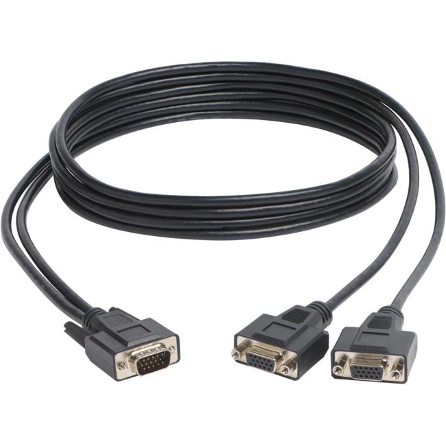 Tripp Lite High Resolution VGA Monitor Y Splitter Cable (HD15 M to 2x HD15 F), 6-ft P516-006-HR