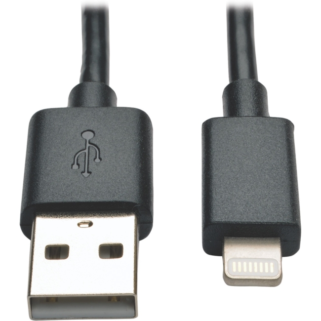 Tripp Lite USB Sync/Charge Cable with Lightning Connector - Black, 10-in M100-10N-BK