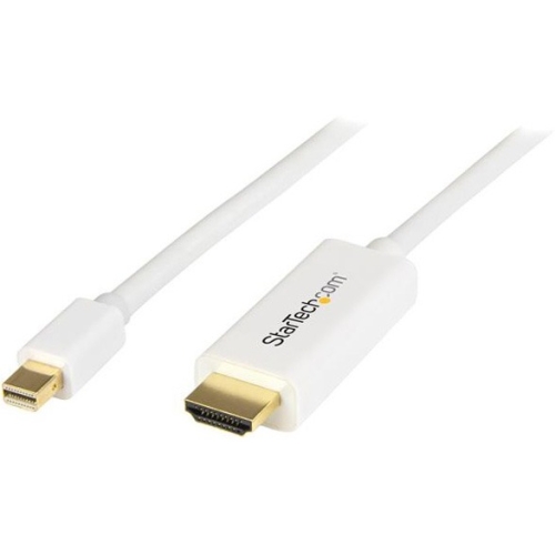 StarTech.com Mini DisplayPort to HDMI converter cable - 3 ft (1m) - 4K - White MDP2HDMM1MW