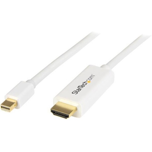 StarTech.com Mini DisplayPort to HDMI converter cable - 6 ft (2m) - 4K - White MDP2HDMM2MW