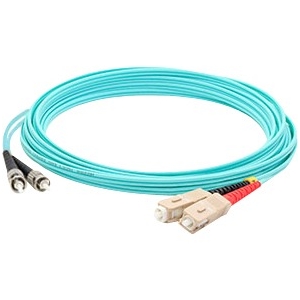 AddOn 1m Laser Optimized Multi-Mode Fiber (LOMM) Duplex ST/SC OM3 Aqua Patch Cable ADD-ST-SC-1M5OM3