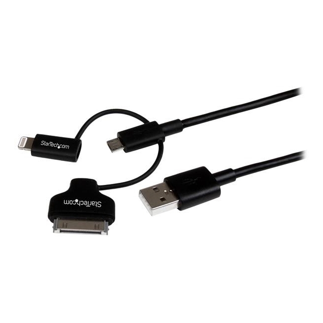 StarTech.com Lightning/30-pin Dock/Micro USB to USB Combo Cable LTADUB1MB