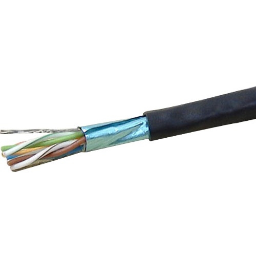 Weltron CAT5e Solid Shielded Plenum (CMP) Network Cable T2404L5EPSH-BK