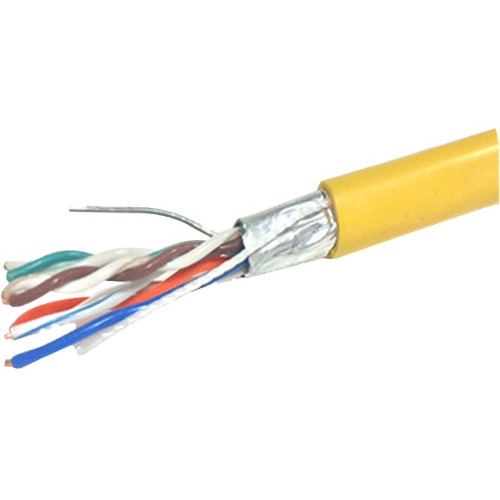 Weltron CAT5e Solid Shielded Plenum (CMP) Network Cable T2404L5EPSH-YL