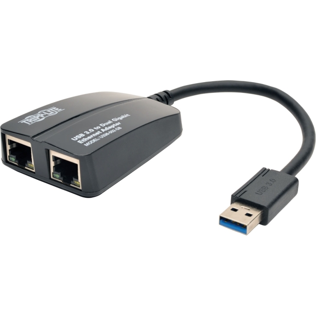 Tripp Lite USB 3.0 to Dual Port Gigabit Ethernet Adapter U336-002-GB