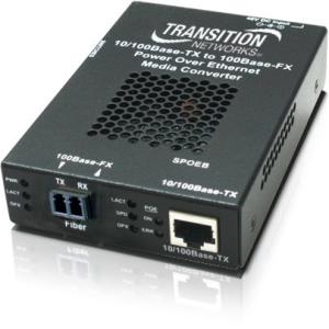Transition Networks Stand-alone Fast Ethernet PoE Media Converter SPOEB1013-105-NA SPOEB10xx-105