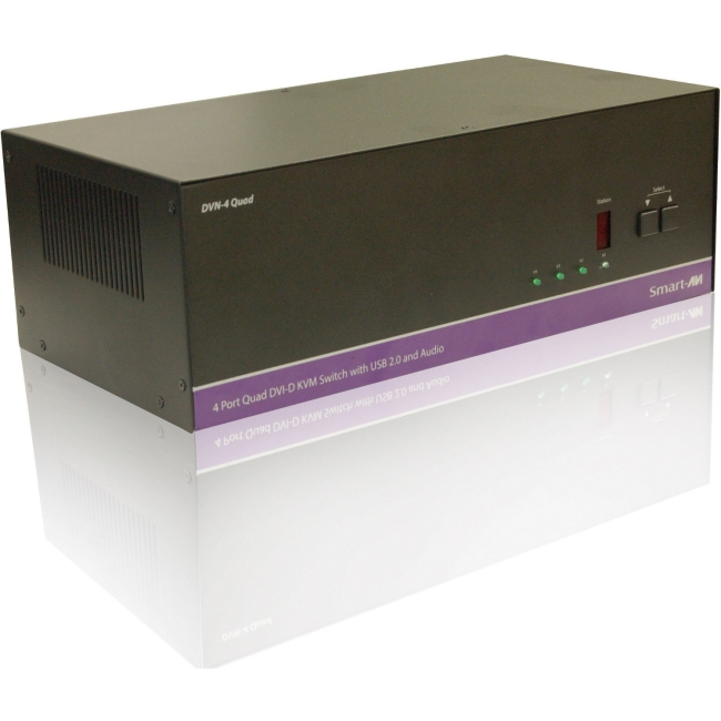 SmartAVI DVNET-4Quad,4x4 DVI-D,USB 2.0,Audio Switch.Includes: [DVN-4Quad & (PS5VDC4A)] DVN-4QUADS