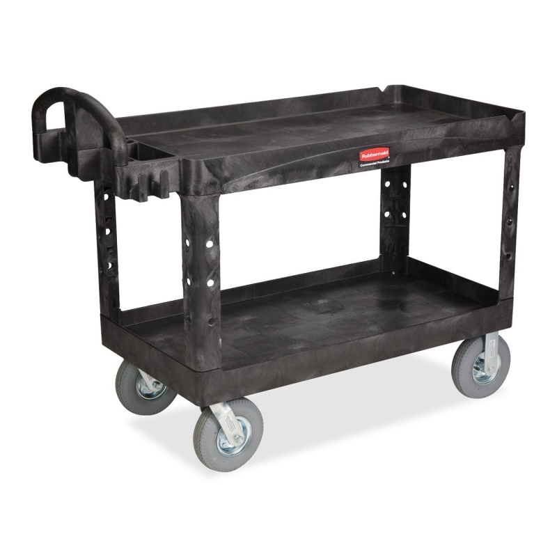 Rubbermaid Large Utility Cart with Lipped Shelf 454600BK RCP454600BK 4546