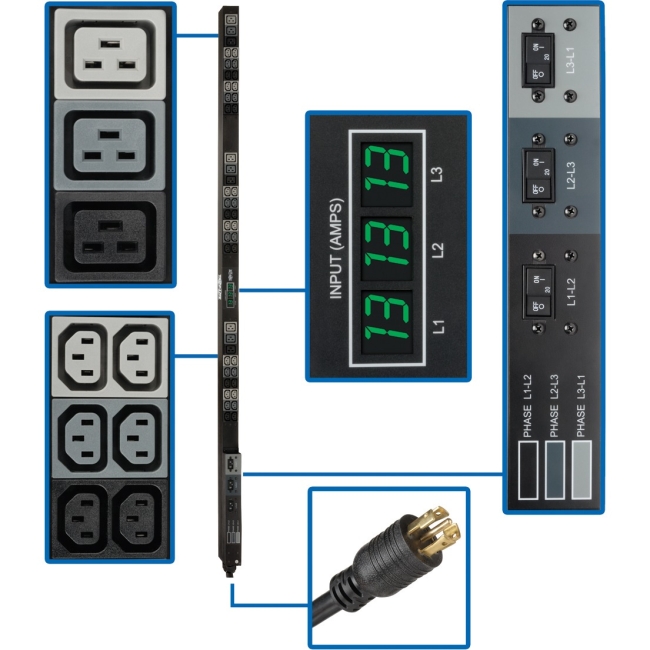 Tripp Lite Metered 45-Outlets PDU PDU3MV6L2130A