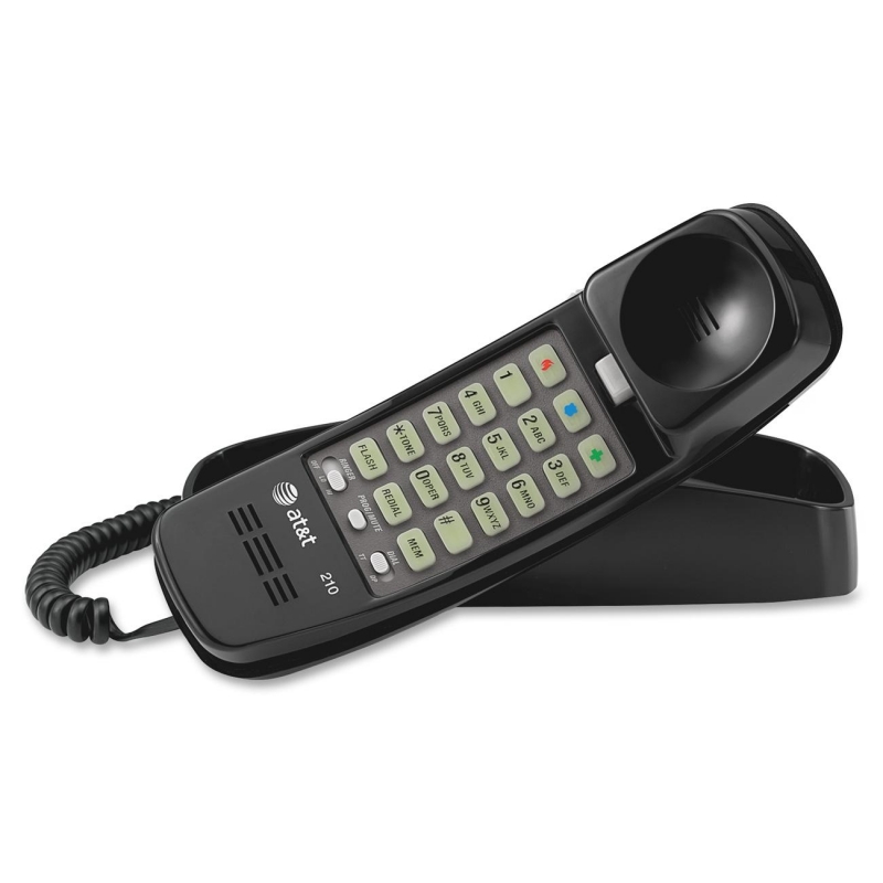 AT&T Corded TrimLine Lighted Keypad Phone 210-BK ATT210BK