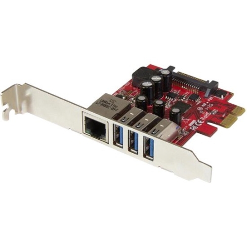 StarTech.com 3 Port PCI Express USB 3.0 Card + Gigabit Ethernet PEXUSB3S3GE
