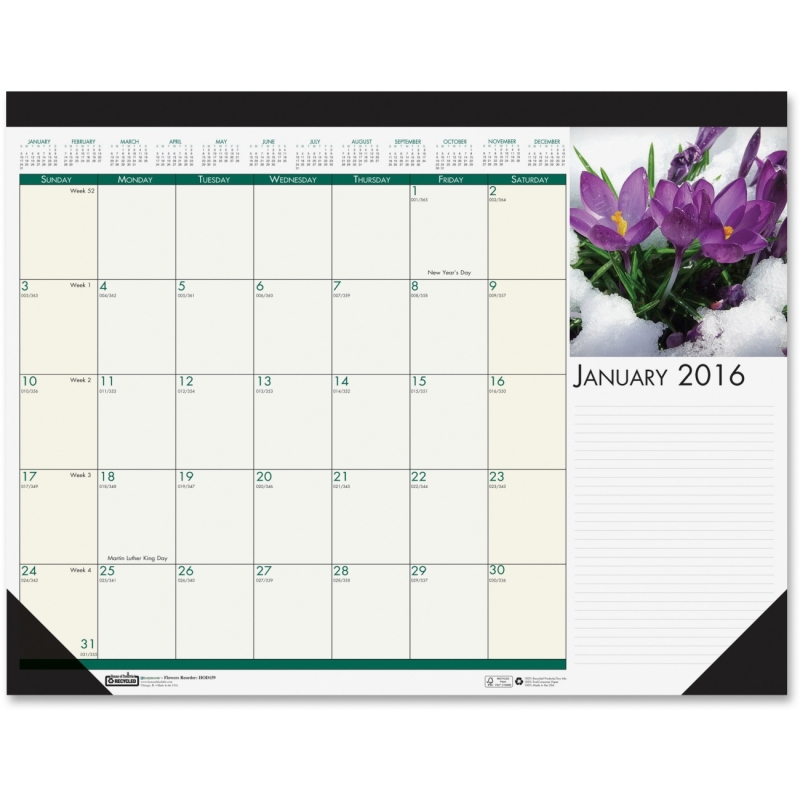 House of Doolittle EarthScapes Flowers 18-1/2" Desk Pad 1596 HOD1596