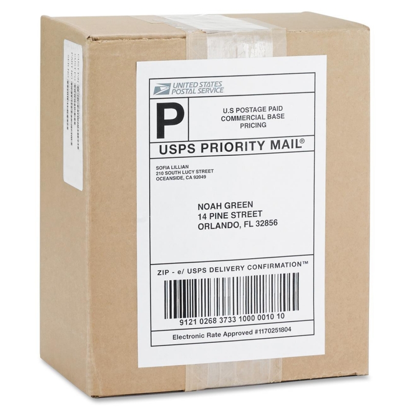 Business Source Permanent Adhesive White Mailing Label 26161 BSN26161