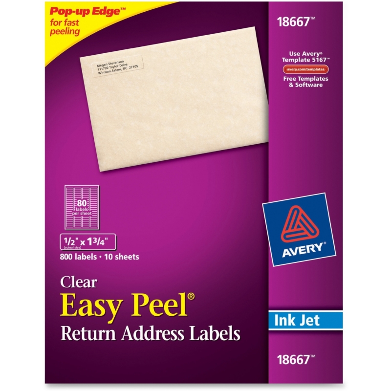 Avery Easy Peel Return Address Label 18667 AVE18667