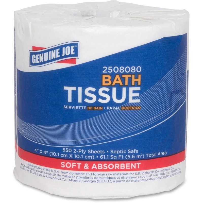 Genuine Joe Embossed Roll Bathroom Tissue Roll 2508080 GJO2508080