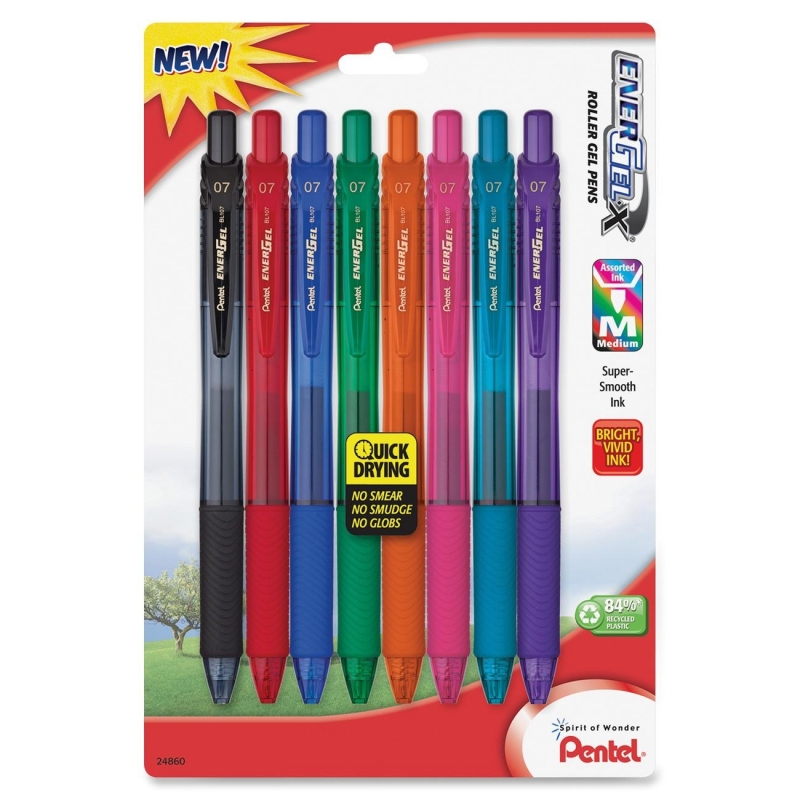 Pentel EnerGel-X Retractable Liquid Gel Pen BL107CRBP8M PENBL107CRBP8M