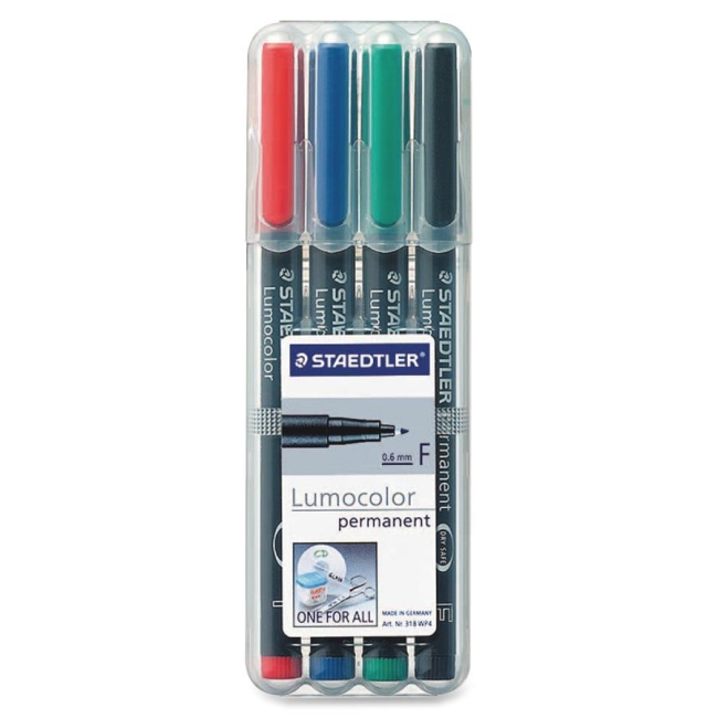 Staedtler Lumocolor Permanent Pen 318 318 WP4 STD318WP4