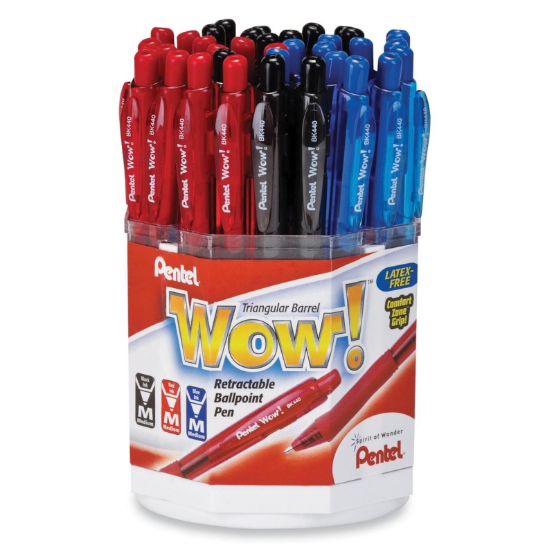 Pentel WOW! Retractable Ballpoint Pen Display BK440-3 PENBK4403