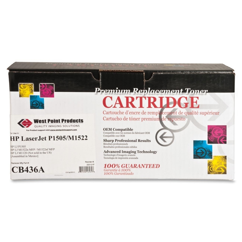 West Point Remanufactured Toner Cartridge Alternative For HP 36A (CB436A) 200121P WPP200121P