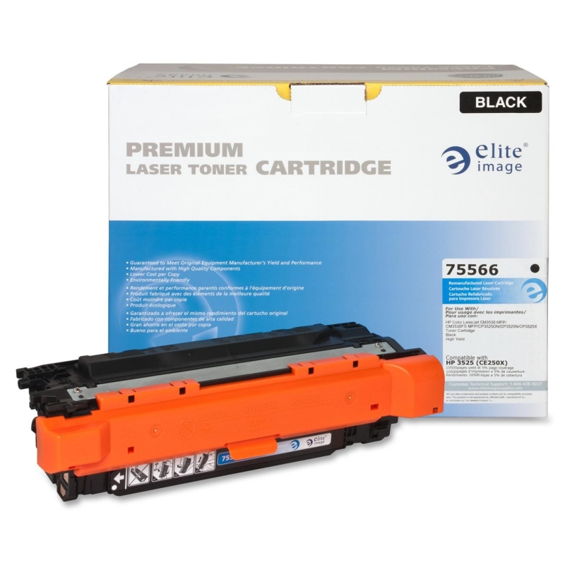 Elite Image Remanufactured High Yield Toner Cartridge Alternative For HP 504X (CE250X) 75566 ELI75566