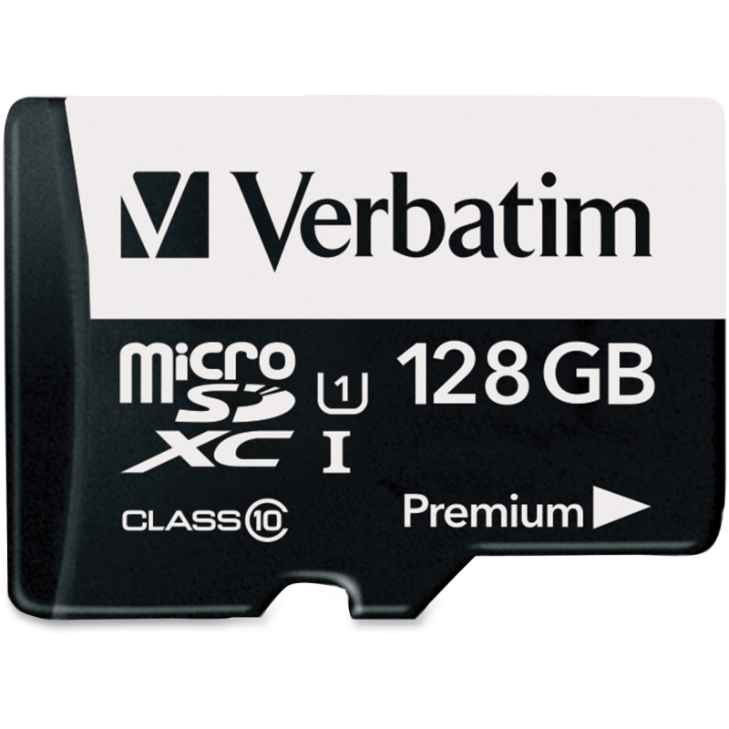 Verbatim 128GB Premium microSDXC Memory Card with Adapter, UHS-I Class 10 44085 VER44085