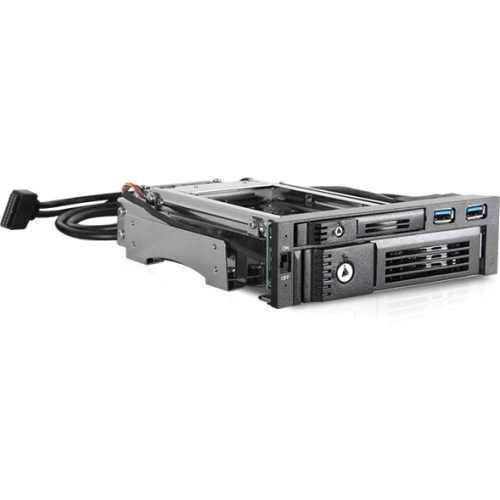 iStarUSA Trayless 5.25" to 3.5" & 2.5" SATA 6 Gbps HDD SSD Hot-swap Rack with USB 3