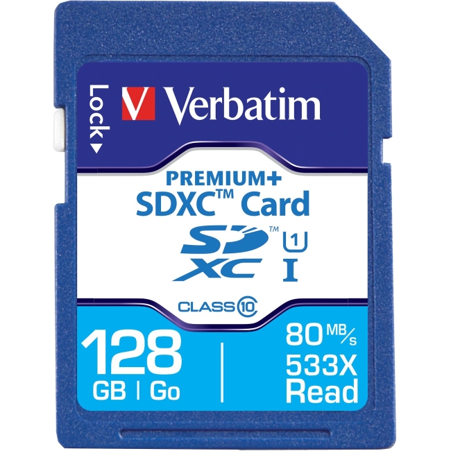 Verbatim 128GB PremiumPlus 533X SDXC Memory Card, UHS-I Class 10 98729
