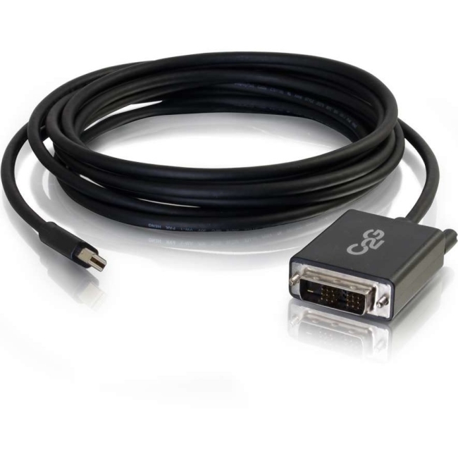 C2G 6ft Mini DisplayPort Male to Single Link DVI-D Male Adapter Cable - Black 54335