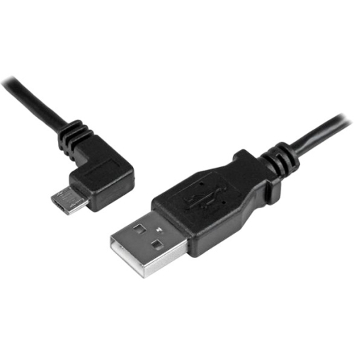 StarTech.com Micro-USB Charge-and-Sync Cable M/M - Left-Angle Micro-USB - 24 AWG - 2m (6 ft.) USBAUB2MLA