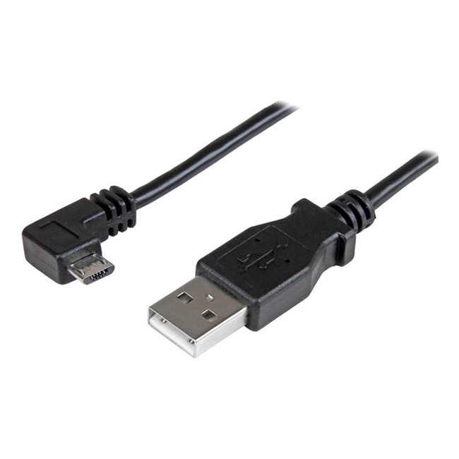 StarTech.com Micro-USB Charge-and-Sync Cable M/M - Right-Angle Micro-USB - 24 AWG - 2m (6ft.) USBAUB2MRA
