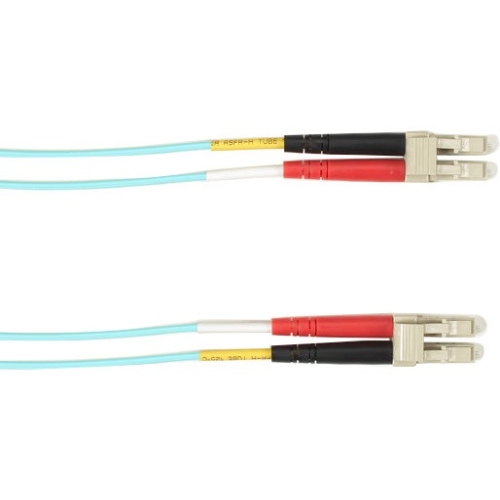 Black Box 2-m, LC-LC, 50-Micron, Multimode, PVC, Aqua Fiber Optic Cable FOCMR50-002M-LCLC-AQ