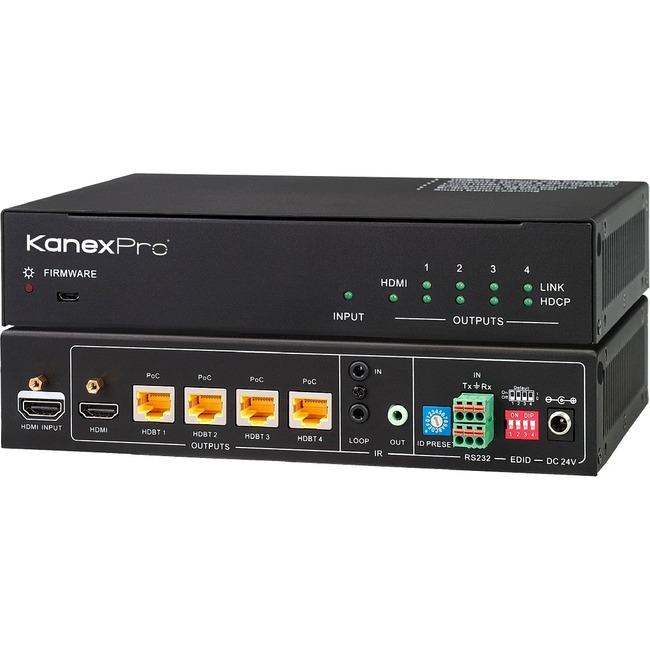 KanexPro 4K HDBaseT 1x4 Distribution Amplifier up to 230 feet (70m) SP-HDBT1X4