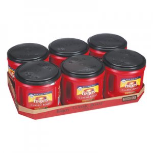 Folgers Coffee, Classic Roast, Ground, 30.5 oz Canister, 6/Carton FOL20421CT 2550020421CT