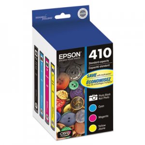 Epson T410520 (410) Ink, Black/Cyan/Magenta/Yellow, 4/PK EPST410520S T410520-S