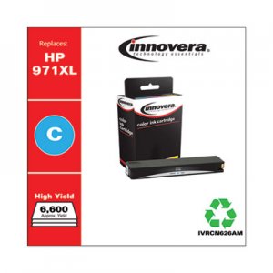 Innovera Remanufactured Cyan High-Yield Ink, Replacement for HP 971XL (CN626AM), 6,600 Page-Yield IVRCN626AM