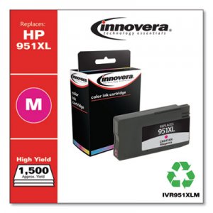 Innovera Remanufactured Magenta High-Yield Ink, Replacement for HP 951XL (CN047AN), 1,500 Page-Yield IVR951XLM