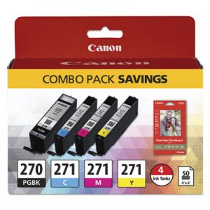 Canon Inks & Paper Pack, Black/Tri-Color CNM0373C005 0373C005