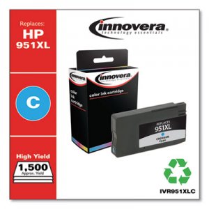 Innovera Remanufactured Cyan High-Yield Ink, Replacement for HP 951XL (CN046AN), 1,500 Page-Yield IVR951XLC
