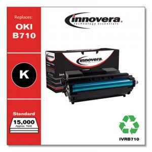 Innovera Remanufactured Black Toner, Replacement for Oki B710 (52123601), 15,000 Page-Yield IVRB710