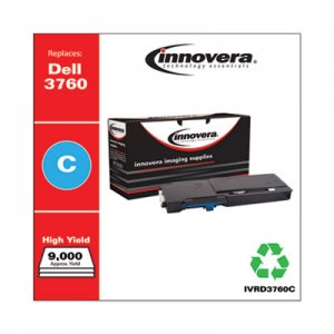 Innovera Remanufactured Cyan Toner, Replacement for Dell C3760 (331-8432), 9,000 Page-Yield IVRD3760C