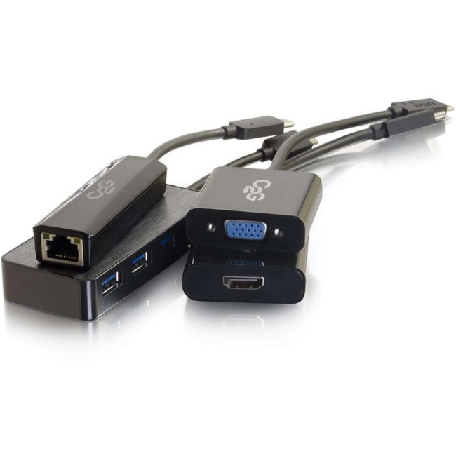 C2G USB-C to HDMI, VGA, Ethernet, or USB-A Adapter Kit for Chromebook Pixel 30002