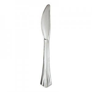 WNA Heavyweight Plastic Knives, Silver, 7 1/2", Reflections Design, 600/Carton WNA630155 WNA 630155